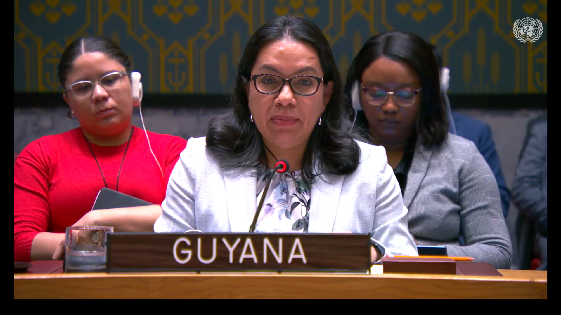 Amb. Carolyn Rodrigues Birkett delivering statement at UNSC Meeting on Haiti