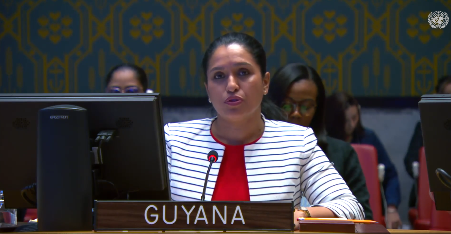 Amb. Trishala Persaud delivering statement on Women, Peace and Security